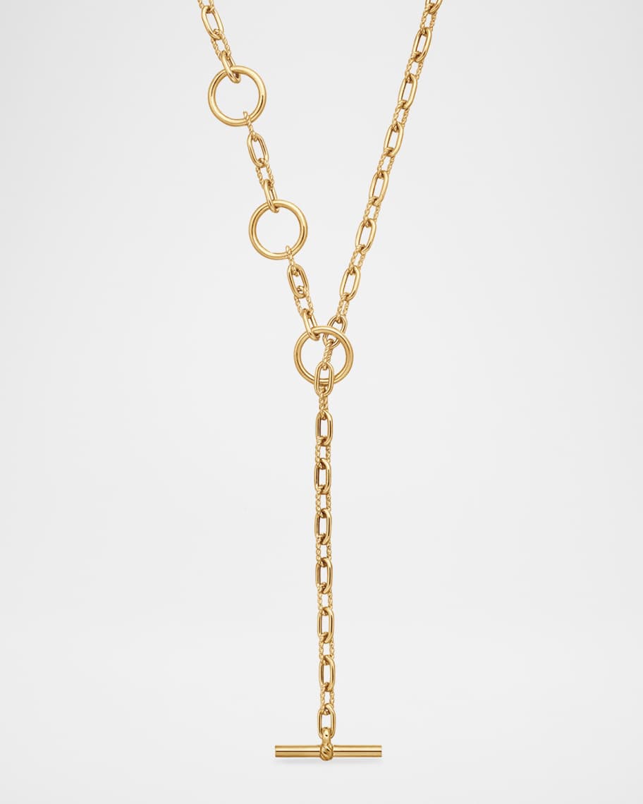 David Yurman DY Madison Three Ring Chain Necklace in 18K Gold, 3.9mm, 20"L