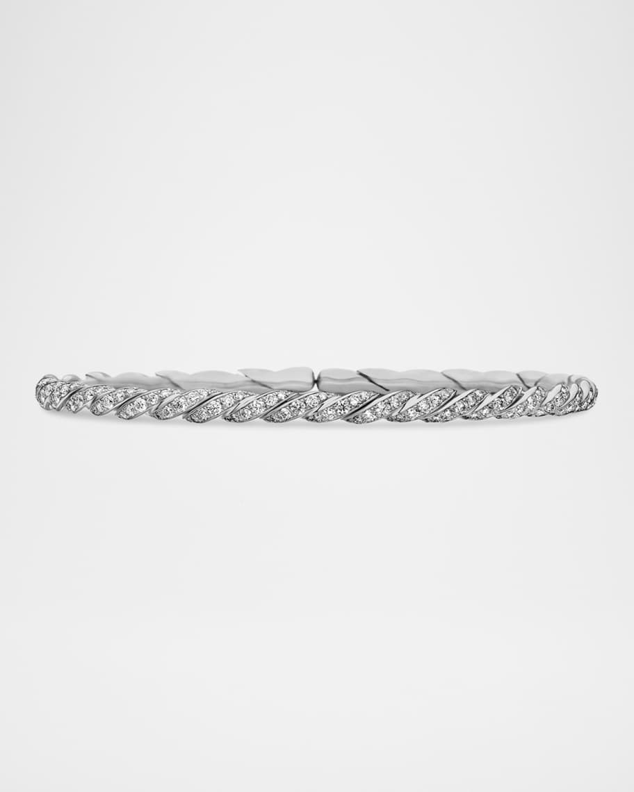 David Yurman Sculpted Cable Flex Bracelet in 18K White Gold, 3.5mm