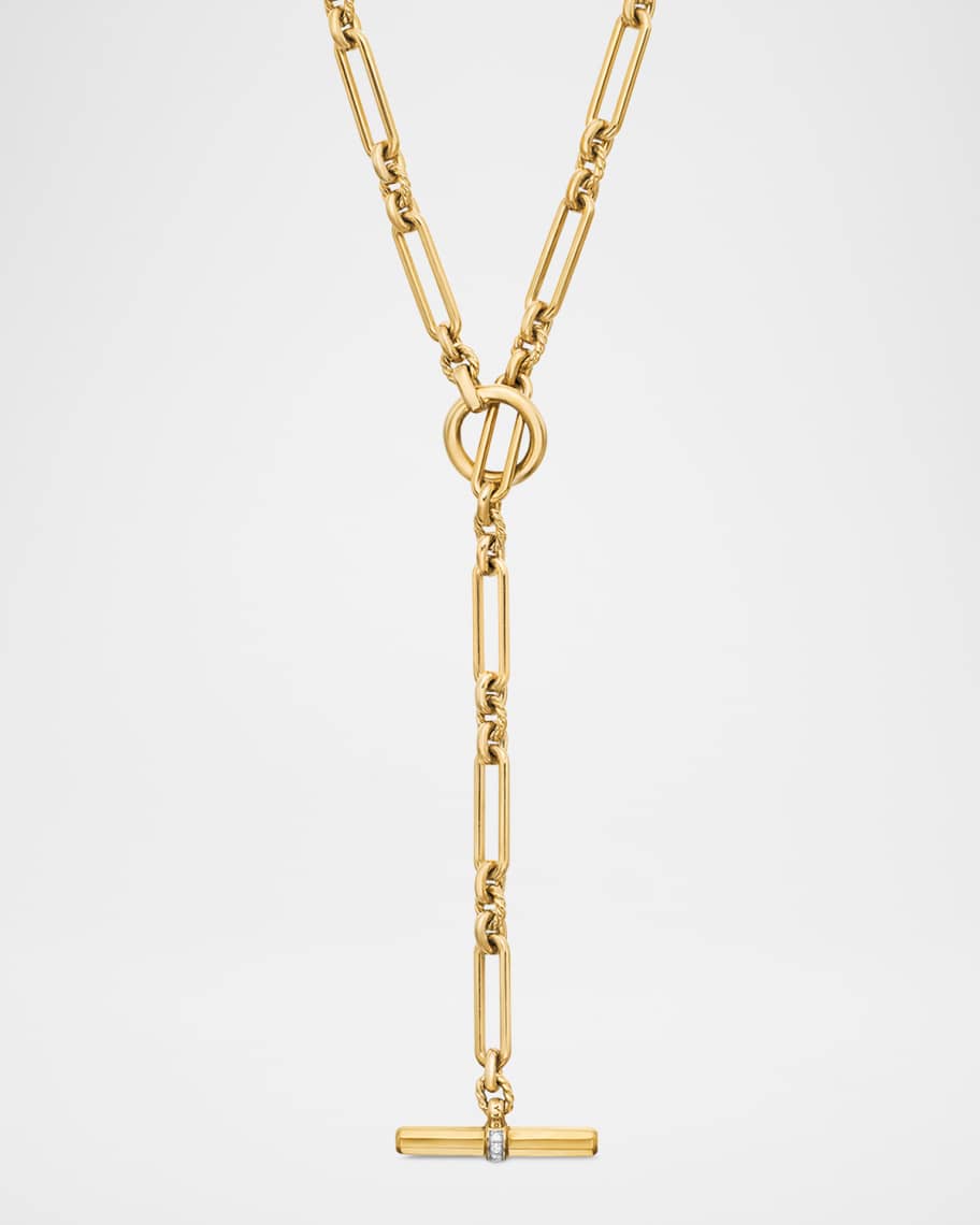 David Yurman Lexington Chain Necklace with Diamonds in 18K Gold, 4.5mm, 36"L