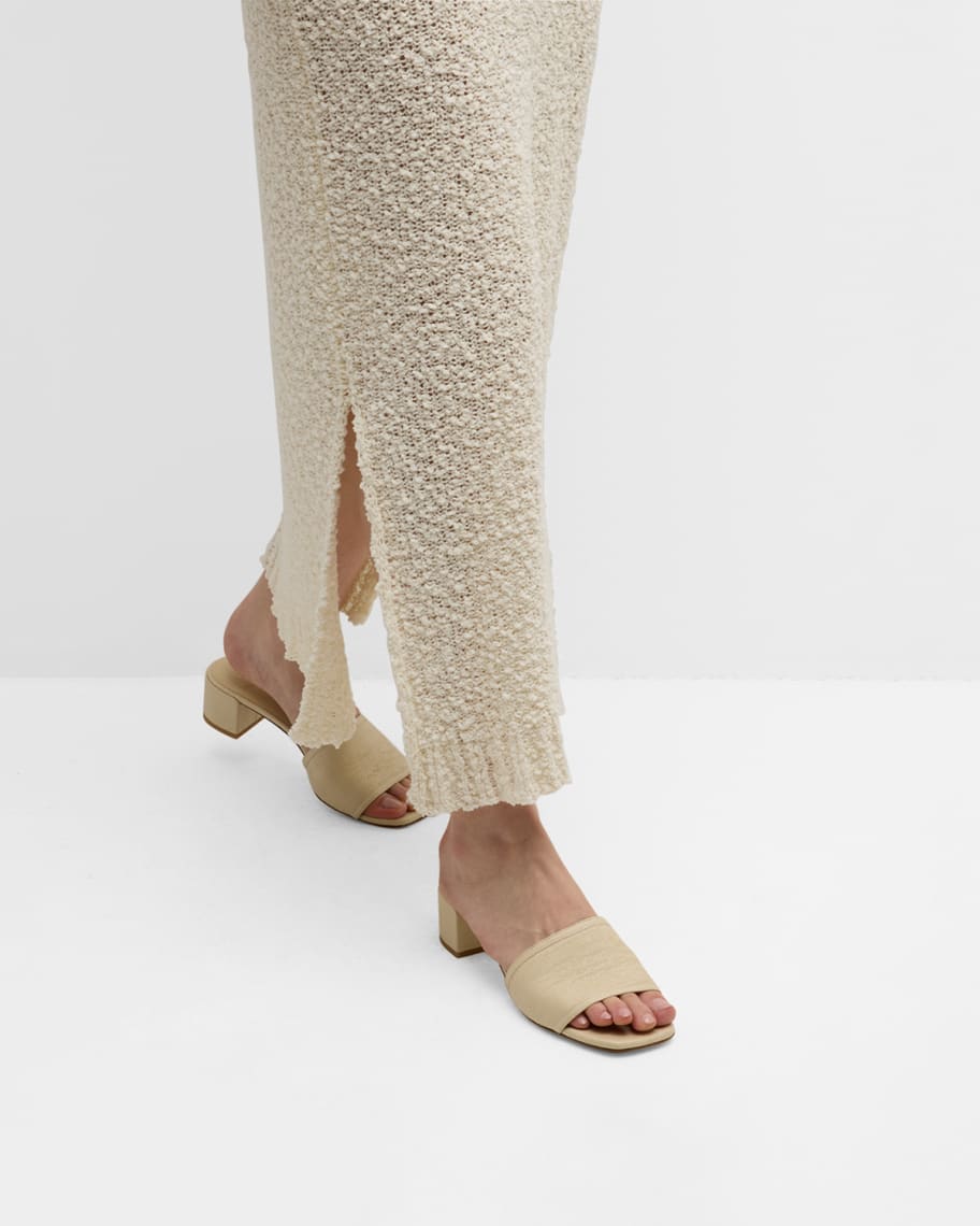 Image 2 of 6: Cayman Linen Block-Heel Mule Sandals