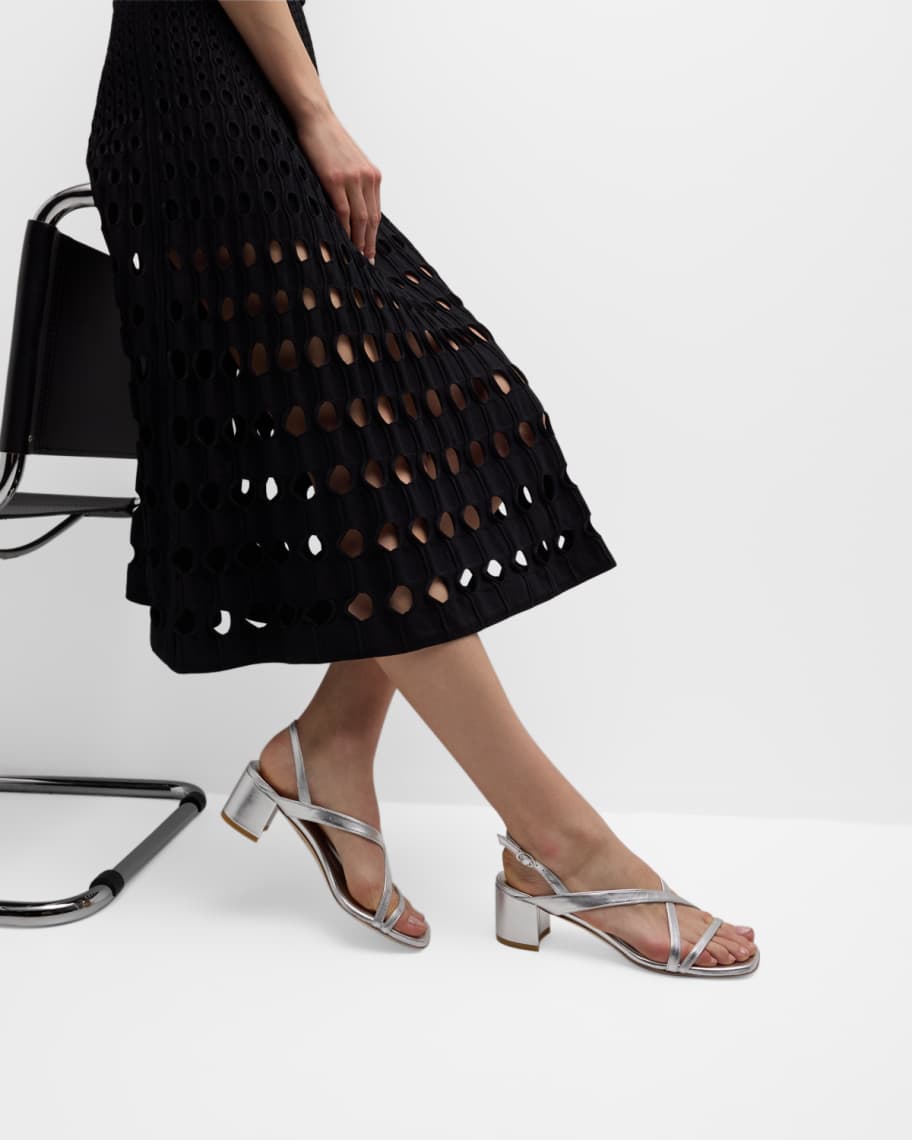 Image 2 of 6: Oasis Maui Metallic Slingback Sandals