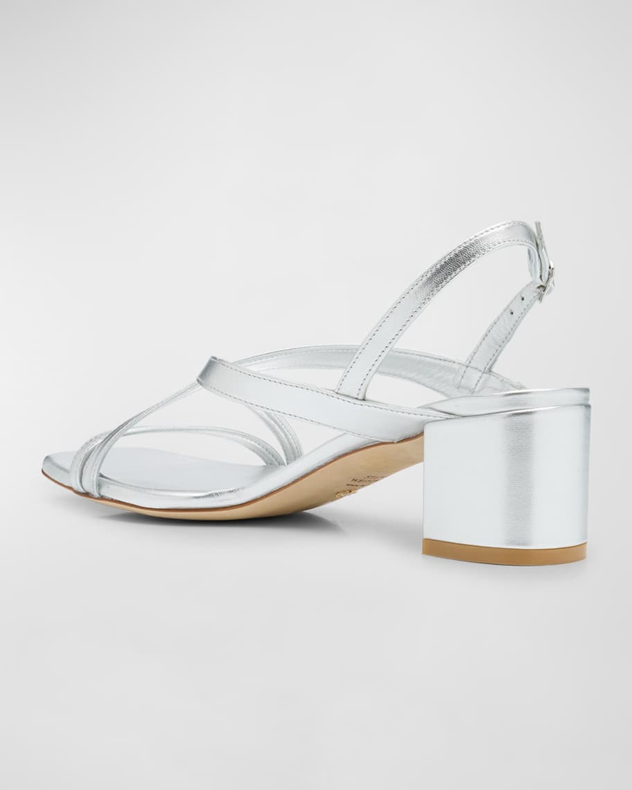 Image 3 of 6: Oasis Maui Metallic Slingback Sandals