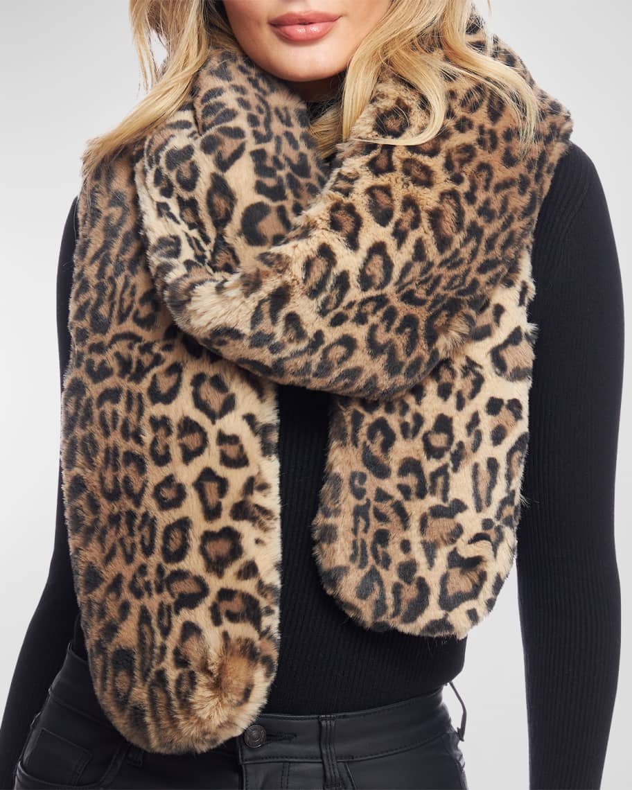 Leopard Faux Fur Le Mink Scarf Accessories