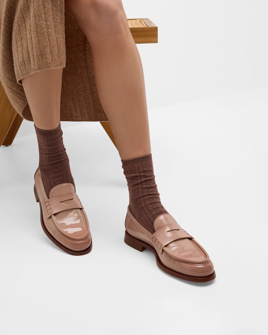 Image 2 of 5: Airglow Patent Penny Loafers