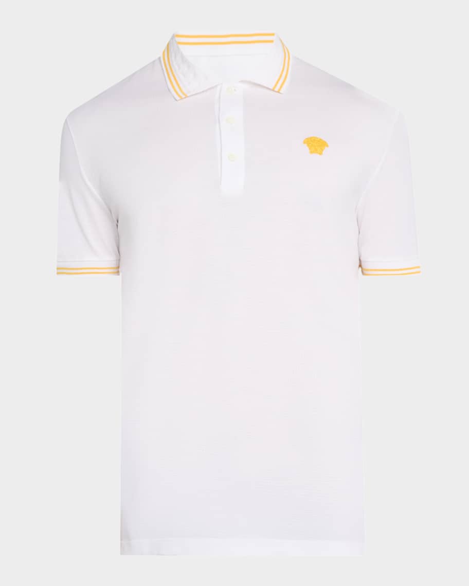 Versace Men's Pop Medusa Tipped Polo Shirt | Neiman Marcus