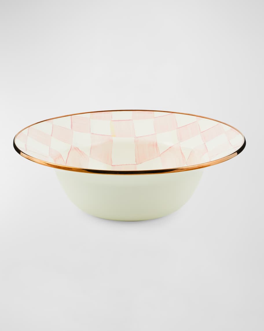 MacKenzie-Childs Rosy Check Enamel Serving Bowl