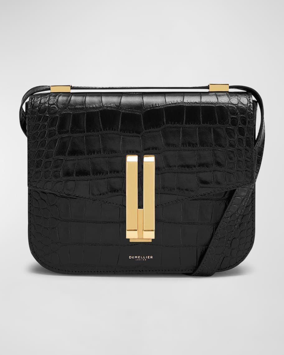DeMellier Vancouver Croc-Embossed Leather Crossbody Bag