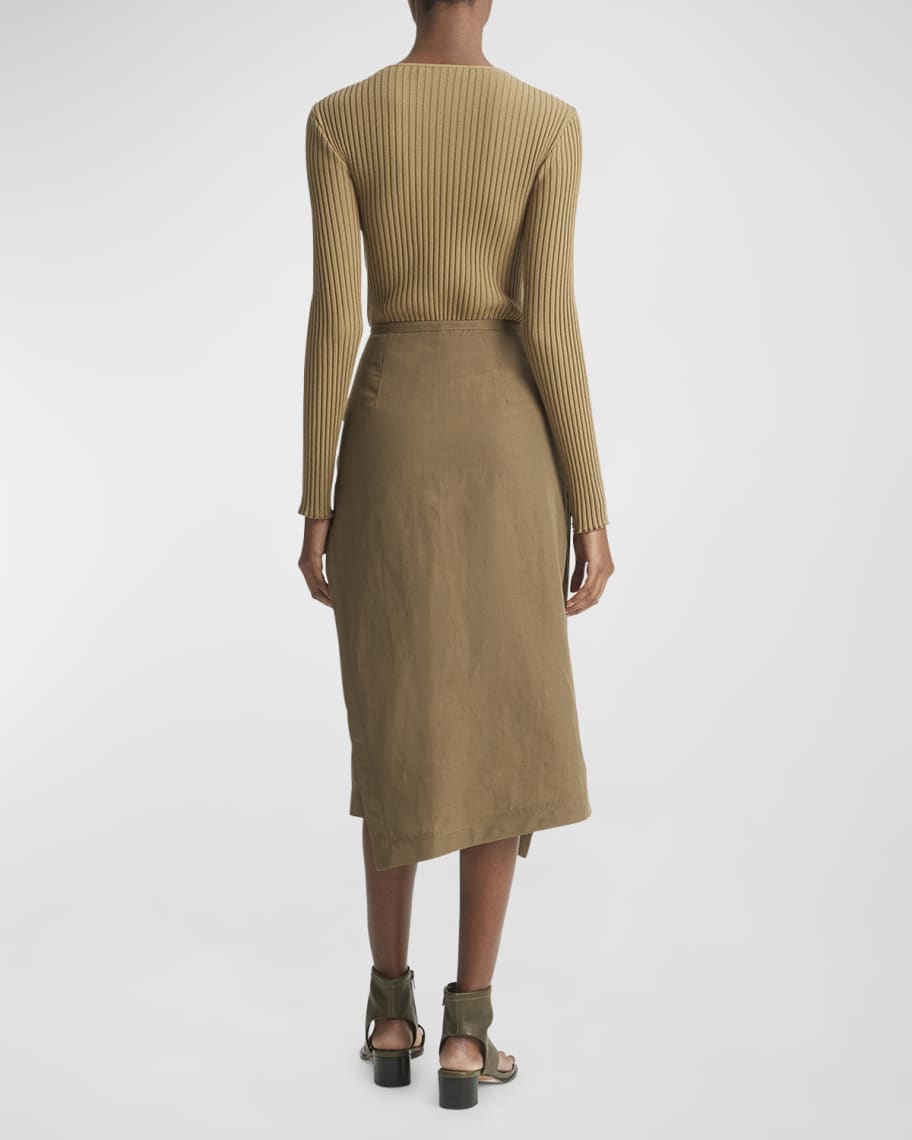 Image 2 of 3: Utility Asymmetric Paneled Midi Skirt