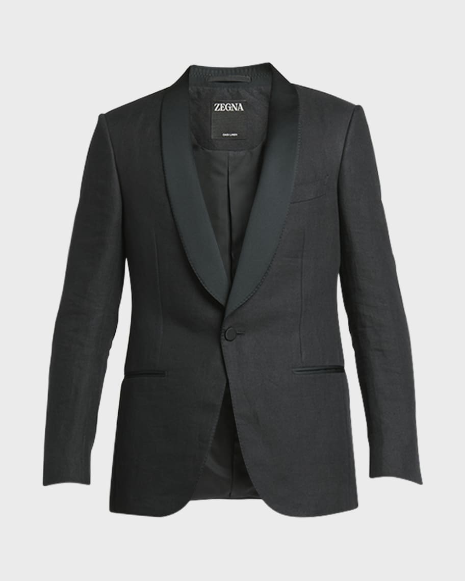 ZEGNA Black Silk Balcollar Coat イタリア製 ZEGNA Black Silk Balcollar Coat イタリア製 メンズ