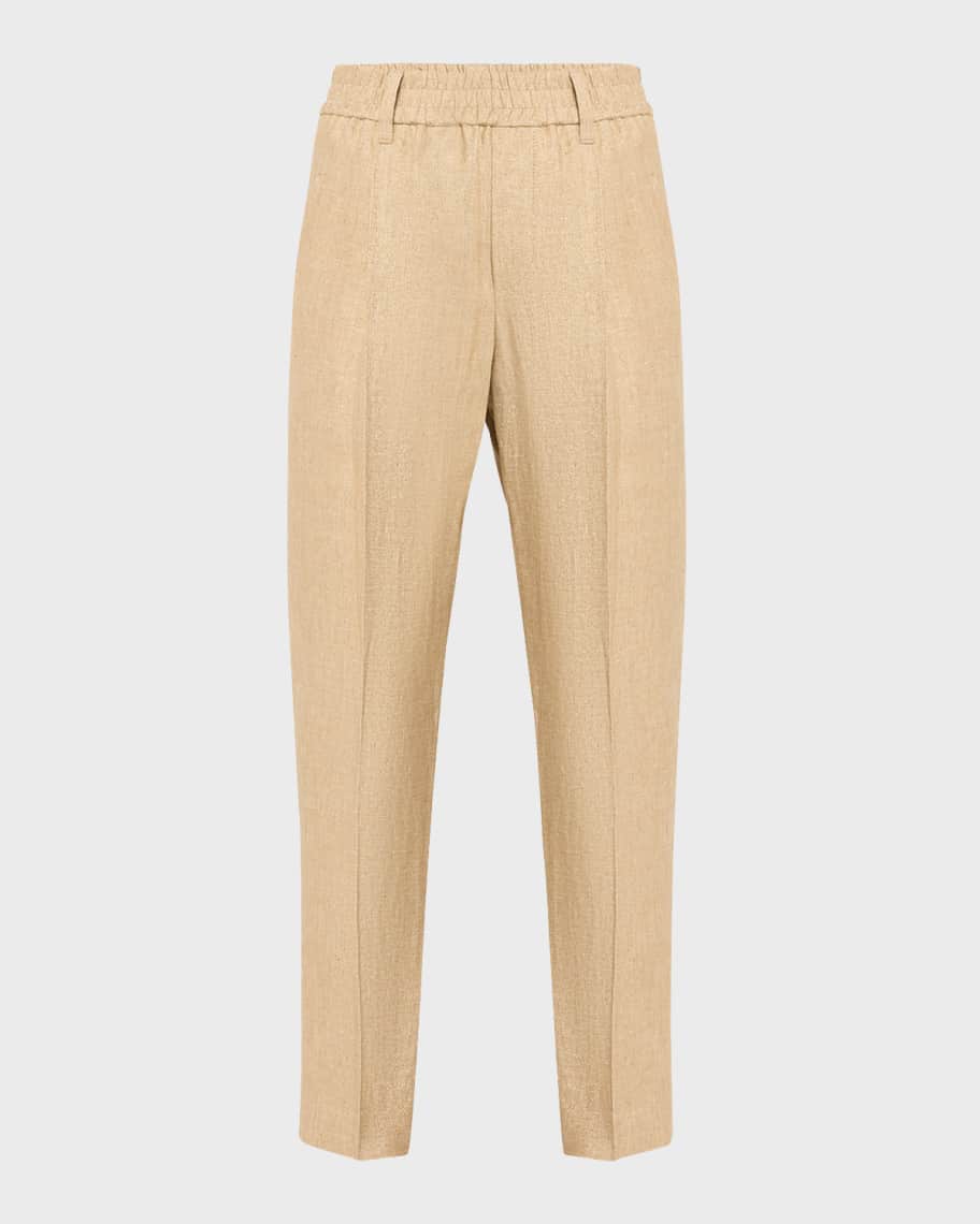 Image 2 of 6: Two-Tone Straight-Leg Pants