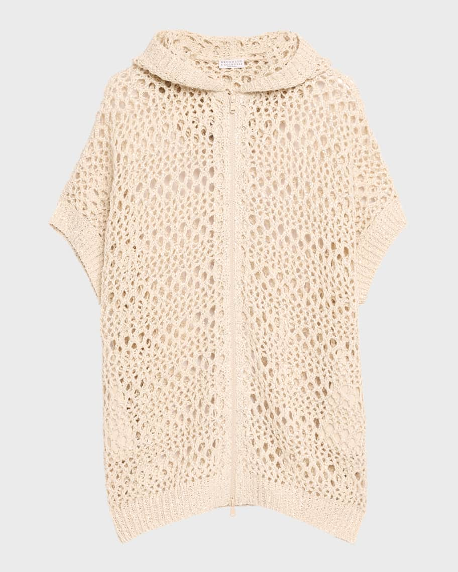 Brunello Cucinelli Kids crochet-knit T-shirt - Neutrals