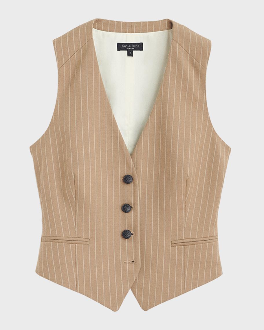 Rag & Bone Priya Italian Stripe Suiting Vest | Neiman Marcus