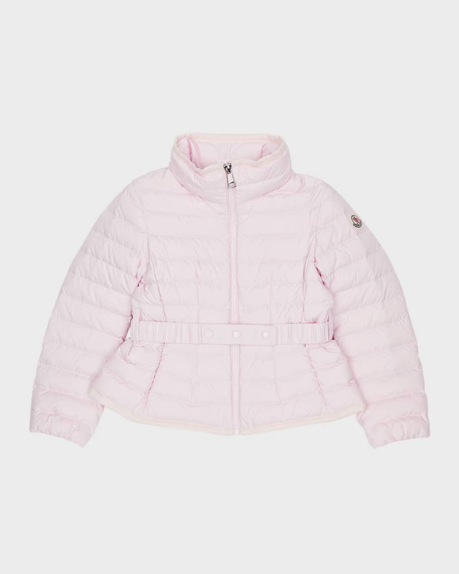 Moncler Girl's Dinka Nipped-Waist Puffer Jacket, Size 8-14 | Neiman Marcus