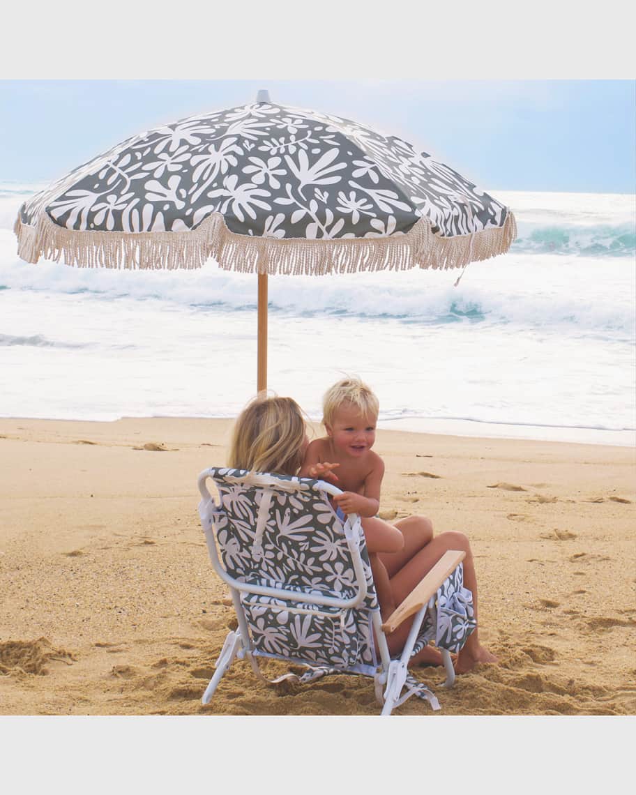 SUNNYLiFE Luxe Beach Umbrella Casa Marbella Vintage Black