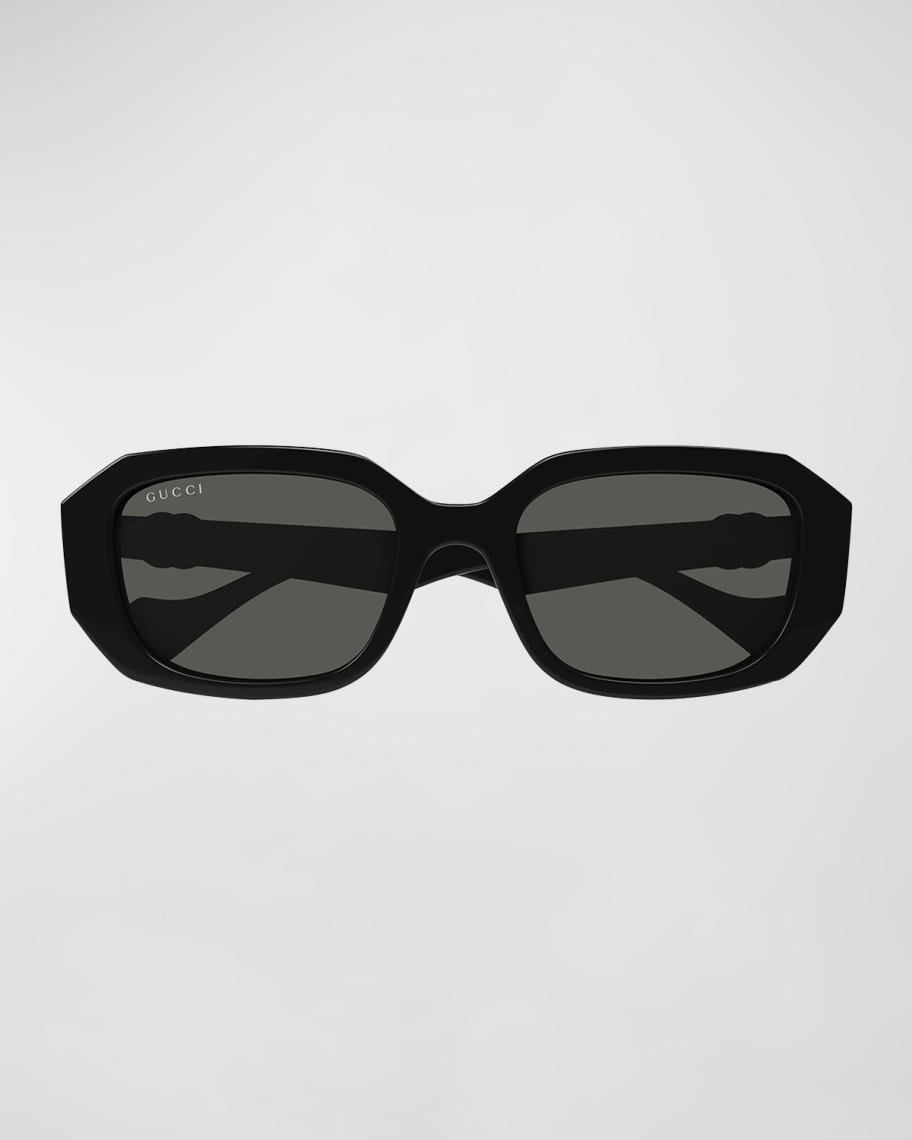 Gucci Geometric Plastic Rectangle Sunglasses | Neiman Marcus