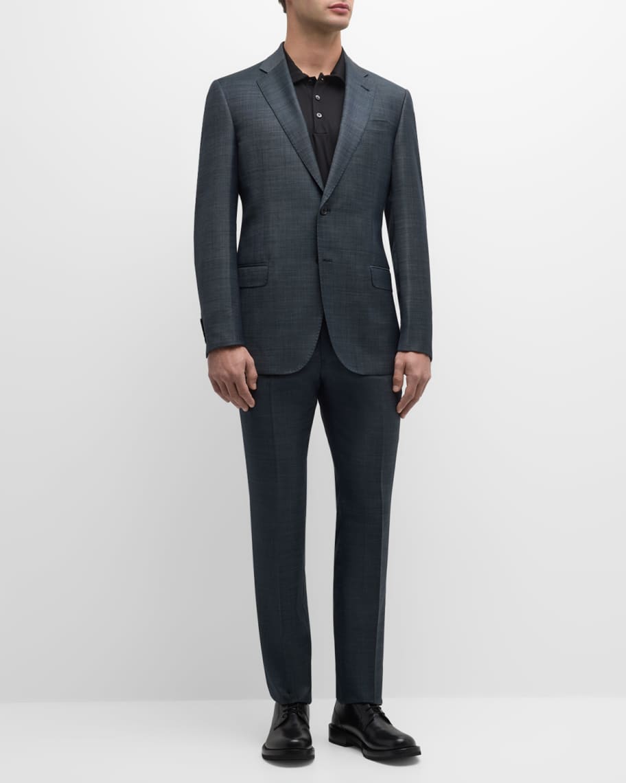 Emporio Armani Men's Textured Wool Suit | Neiman Marcus