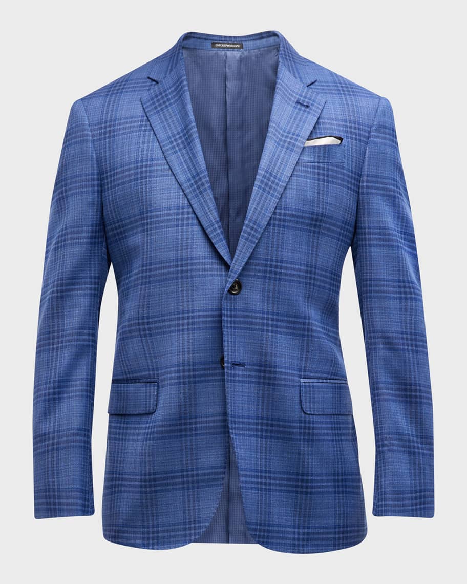 Emporio Armani Men s Wool Plaid Sport Coat Neiman Marcus