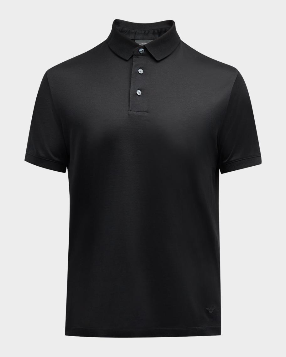 Emporio Armani Men's Solid Jersey-Stretch Polo Shirt | Neiman Marcus