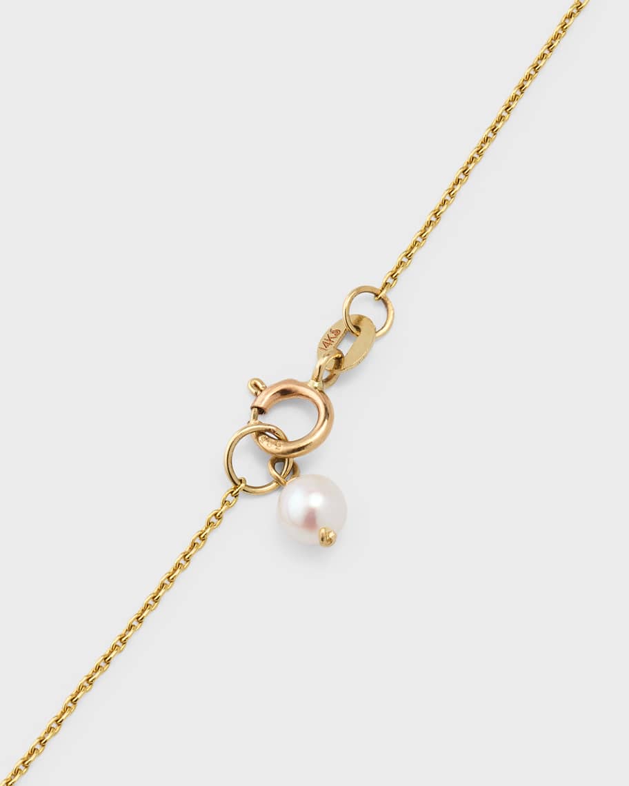Image 3 of 5: 14k Gold Baby Pearl Lariat Necklace