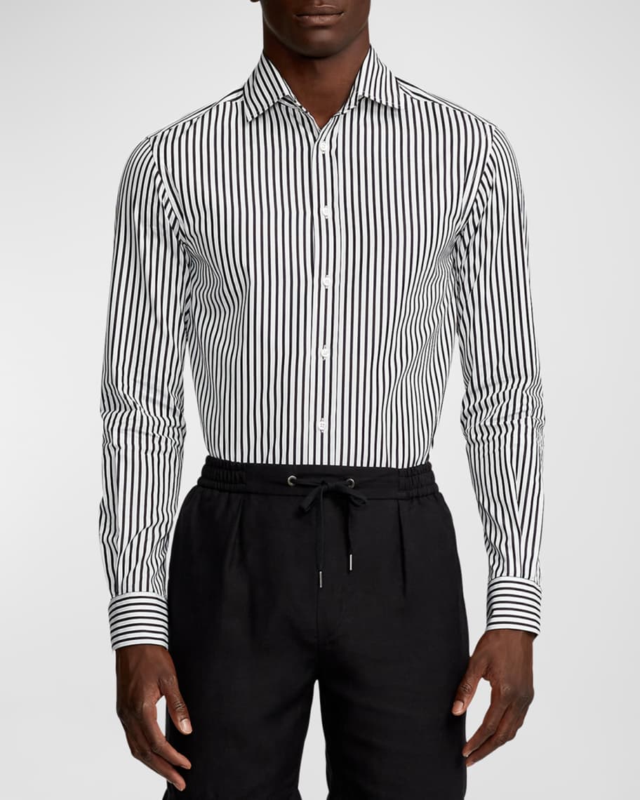 Image 2 of 6: Men's Serengeti Striped Button-Down Shirt