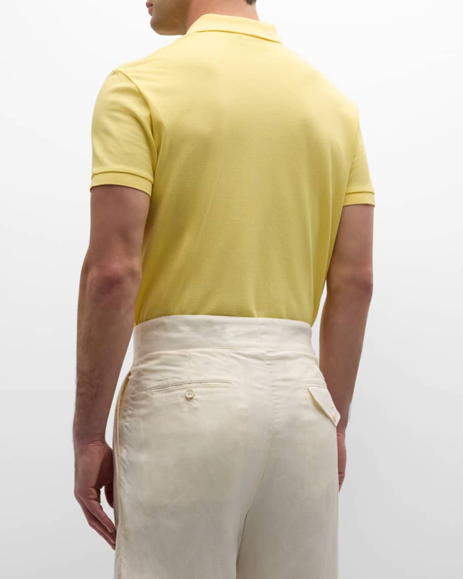 Image 3 of 6: Men's Custom Slim-Fit Pique Polo Shirt