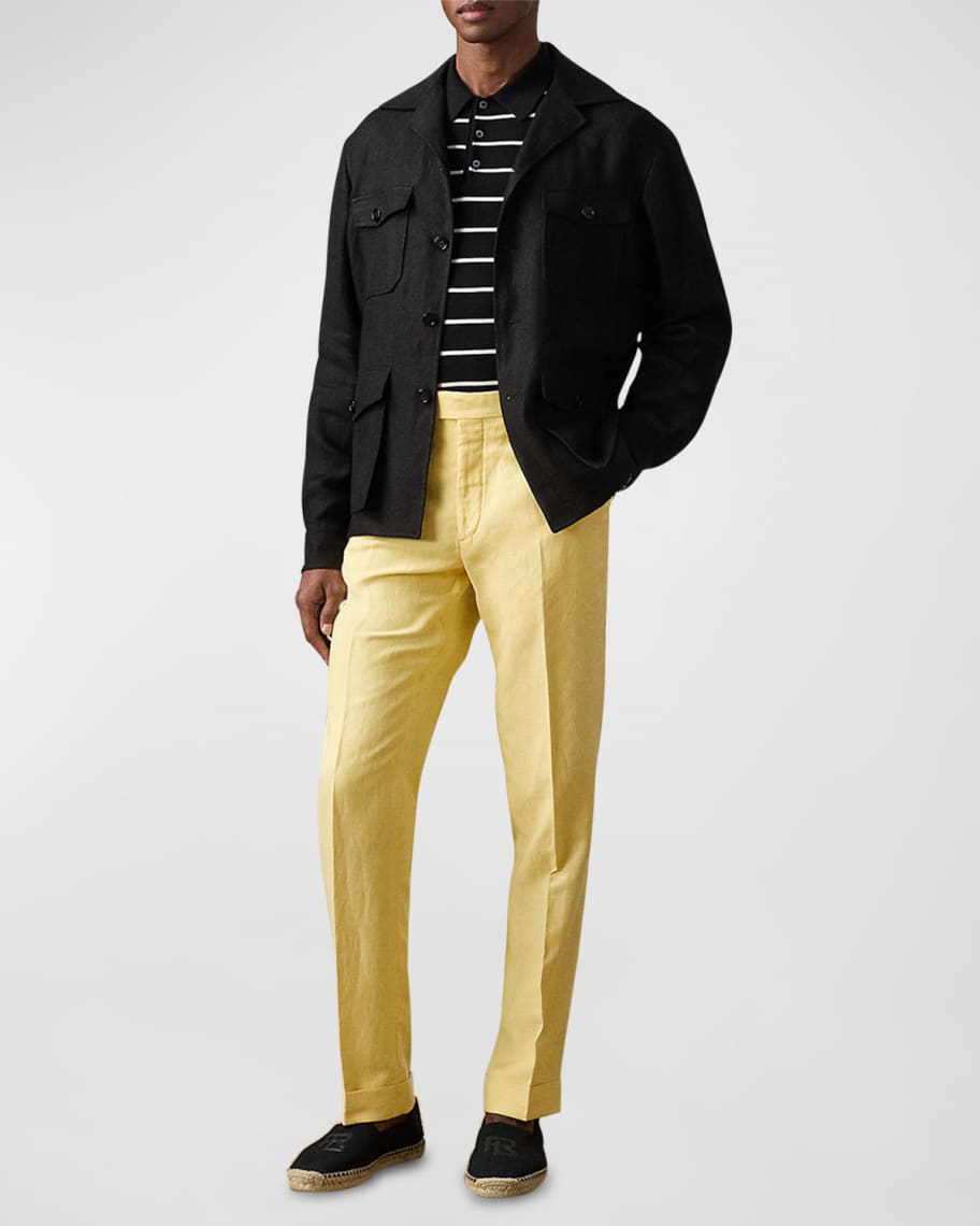 Image 2 of 5: Men's Gregory Luxe Tussah Silk and Linen Trousers
