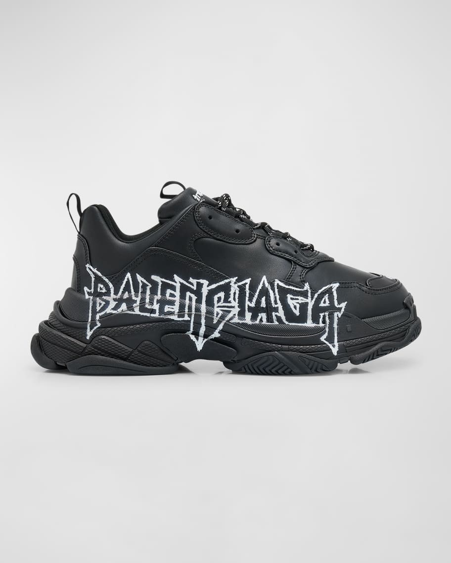 Balenciaga Men's Triple S DIY Metal Leather Fashion Sneakers