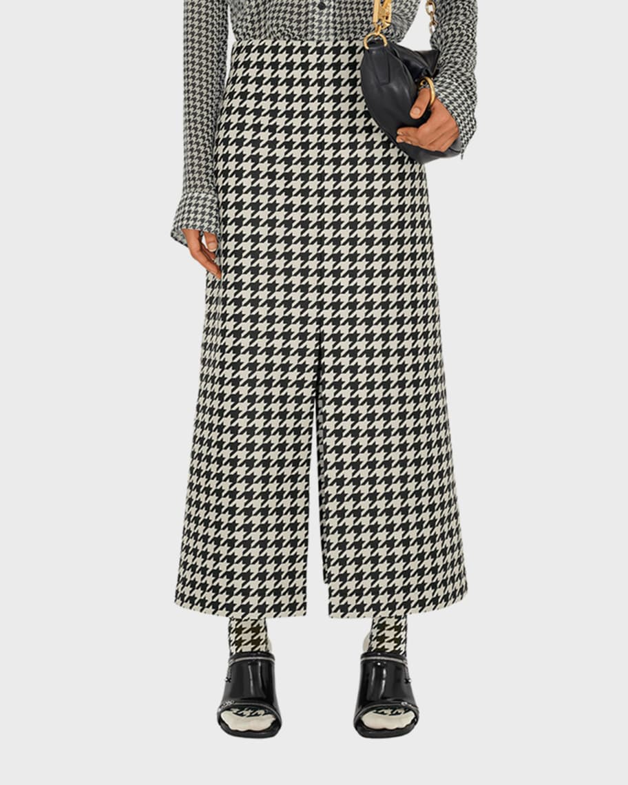 Image 2 of 6: Long Houndstooth Skirt