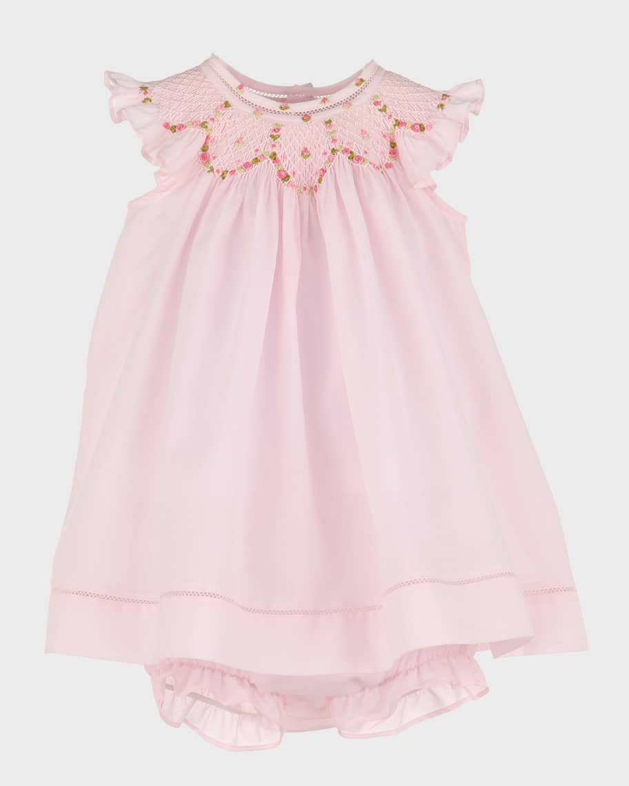 Luli & Me Baby Girls Bloomers Set - Red Stewart Holiday Plaid with Smocked Top