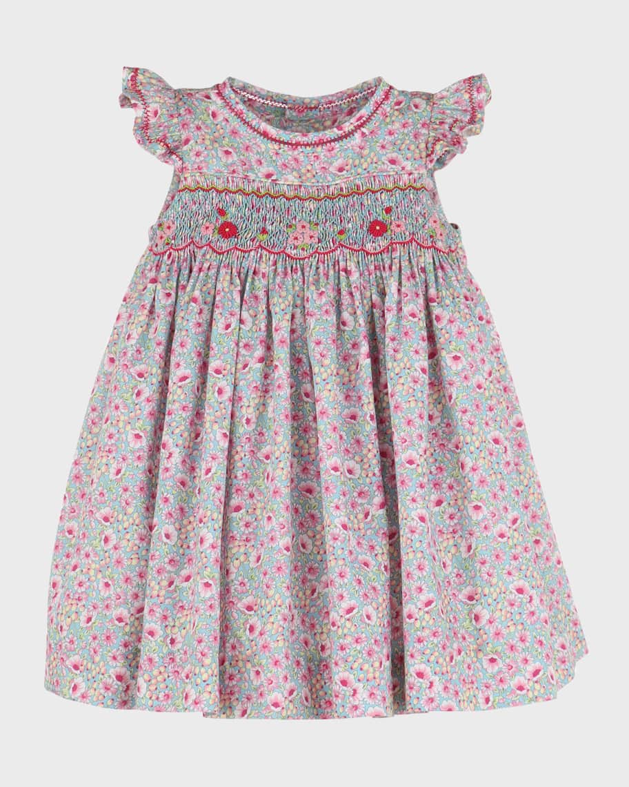 Luli & Me Girl's Pinkblush Smocked Dress, Size 2-4T | Neiman Marcus