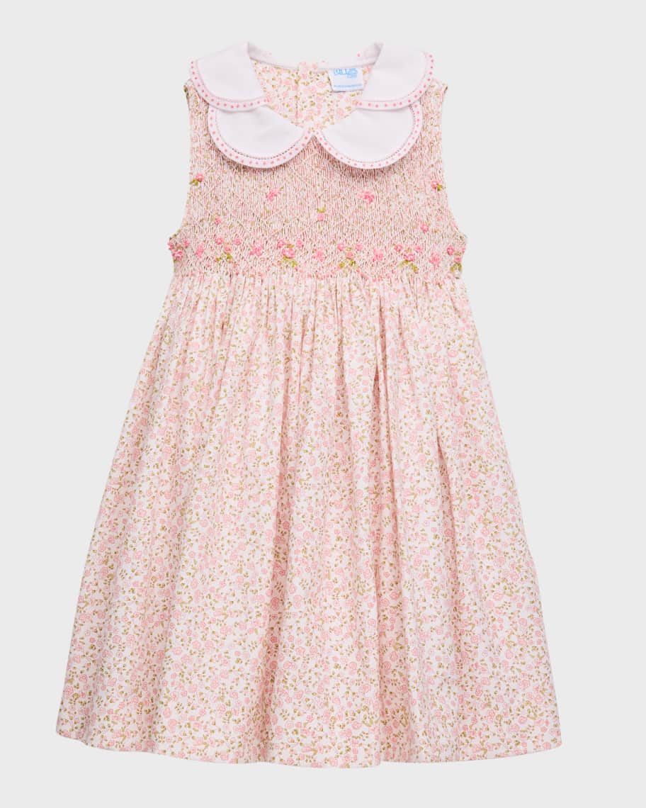 Luli & Me Girl's Pink Wildflowers Petal Dress, Size 2-4T | Neiman Marcus
