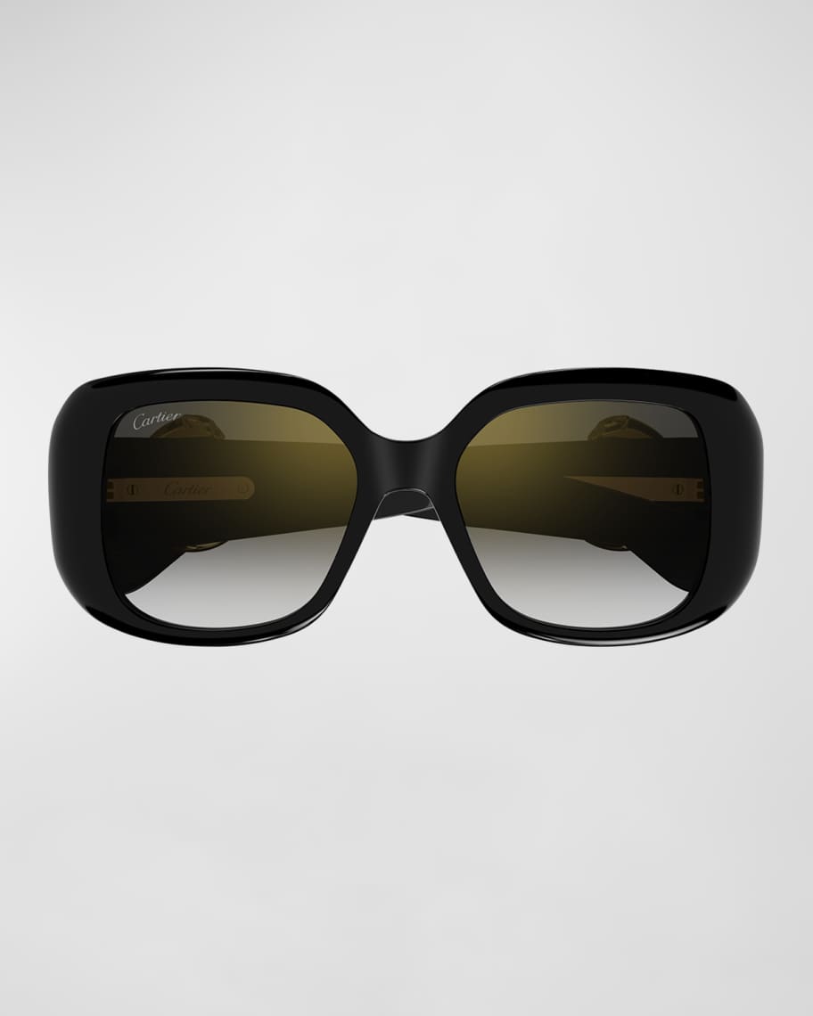 Cartier Panther-C Acetate Square Sunglasses | Neiman Marcus