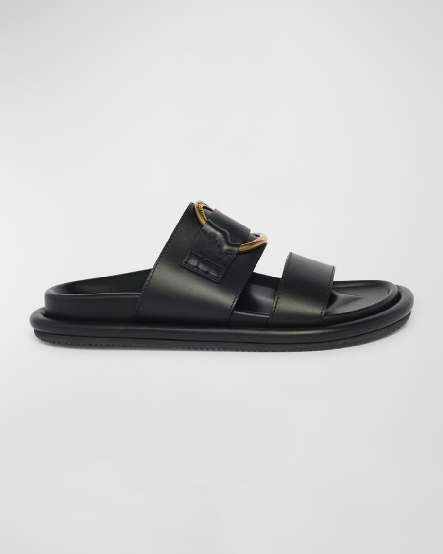 サンダル・ミュール MONCLER 'Bell' Black Slide with Heel in Leather Woman Moncler Bell Slide Sandal (Women) | Nordstrom