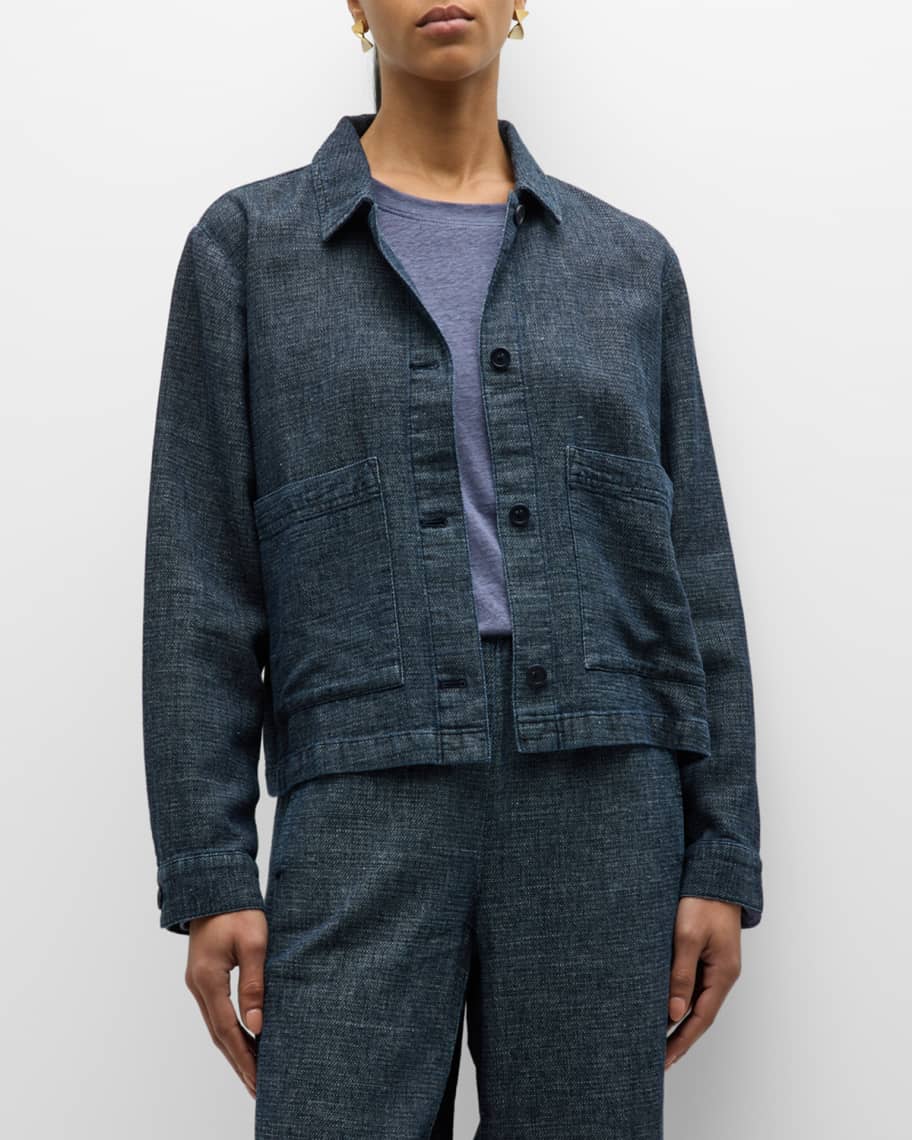 Image 1 of 6: Button-Down Hemp-Organic Cotton Jacket