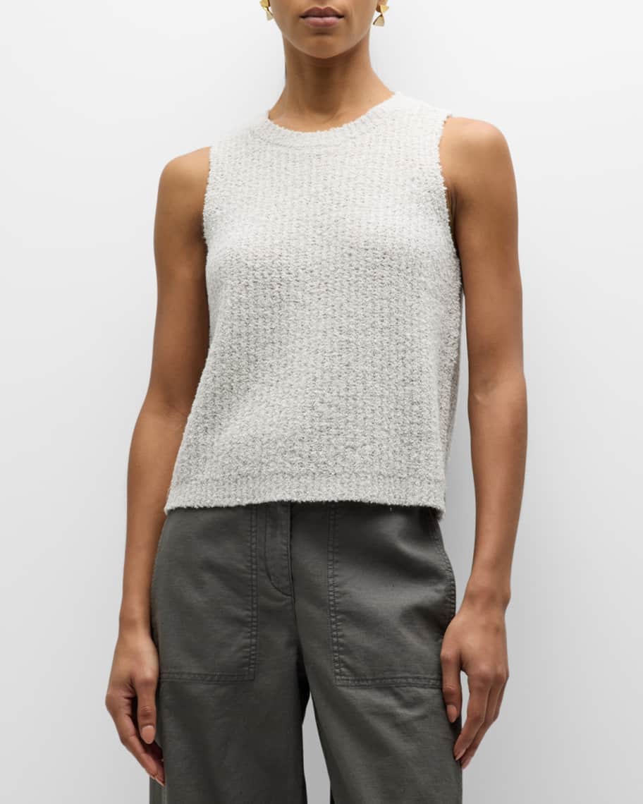 Image 1 of 6: Ribbed Sleeveless Crewneck Top