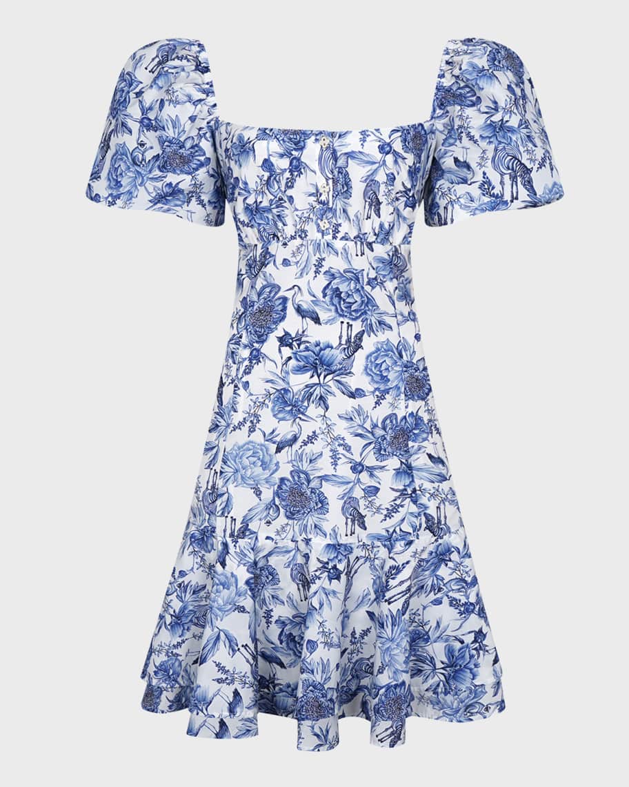 Aqua Blu Australia Azalea Scarlet Puff-Sleeve Mini Dress | Neiman Marcus