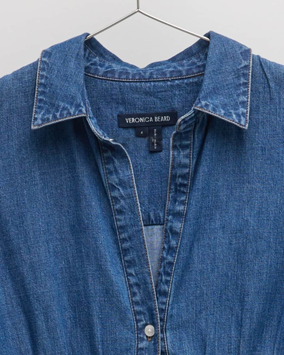 Veronica Beard Ruben Denim A-Line Midi Dress | Neiman Marcus