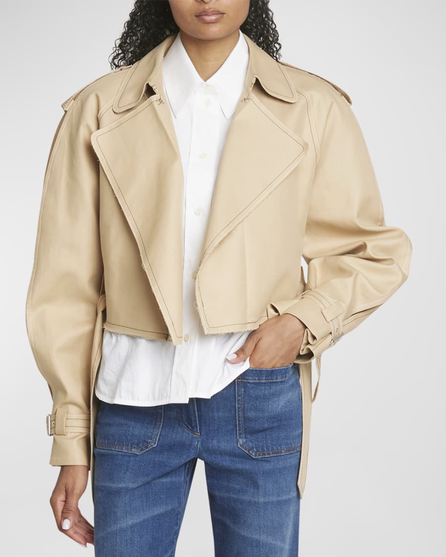 Victoria Beckham Belted Short Trench Jacket | Neiman Marcus