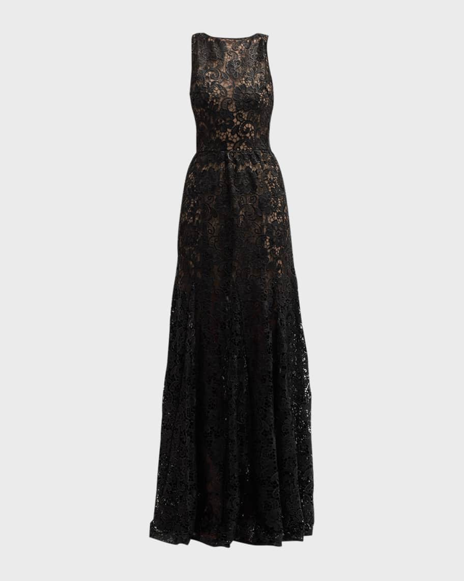 Dress the Population Black Label Laurel Sleeveless Floral Lace A-Line ...