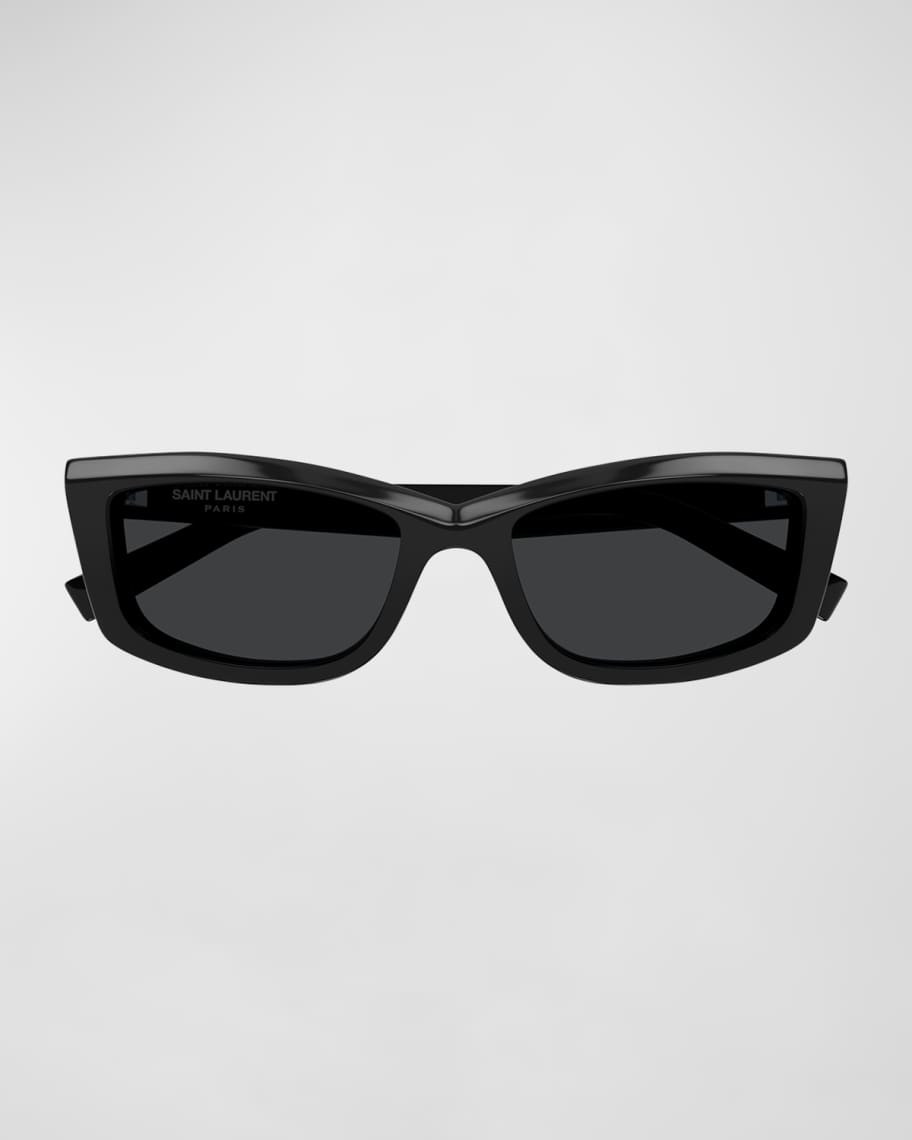 Saint Laurent Logo Acetate Cat-Eye Sunglasses | Neiman Marcus