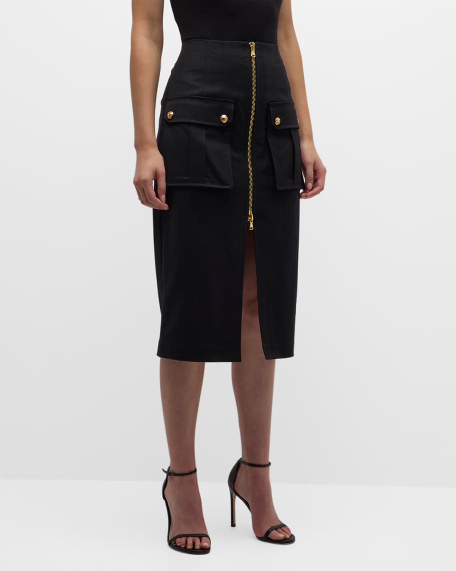 Veronica Beard Dallas Zip-Front Pencil Skirt | Neiman Marcus