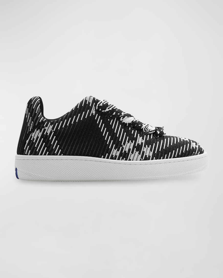 Burberry Box Check Knit Low-Top Sneakers | Neiman Marcus