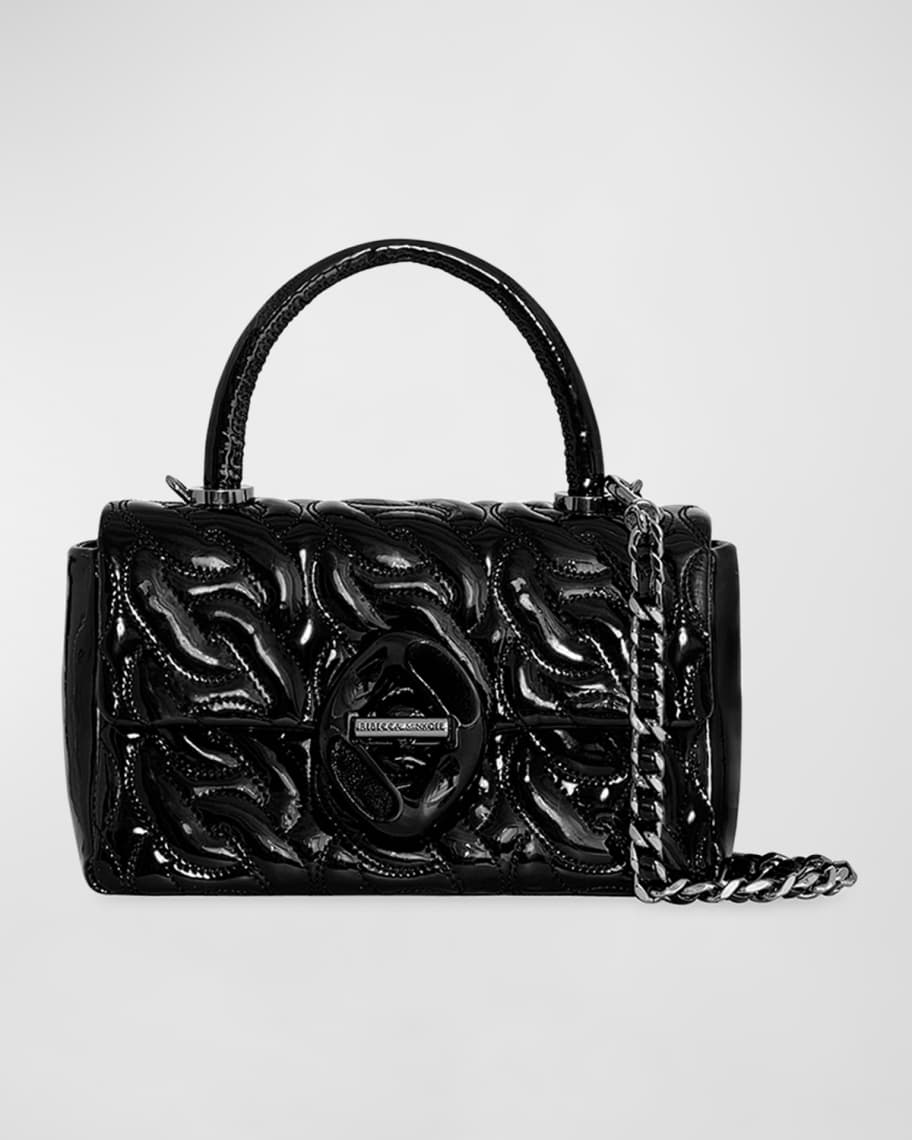 Image 1 of 3: Chain Quilted Leather Top-Handle Bag