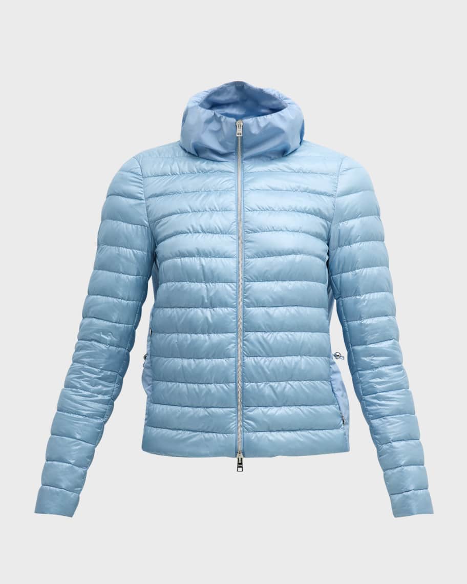 Image 1 of 6: Water-Repellent Nylon Ultralight Tafetta Mixed Media Puffer Jacket