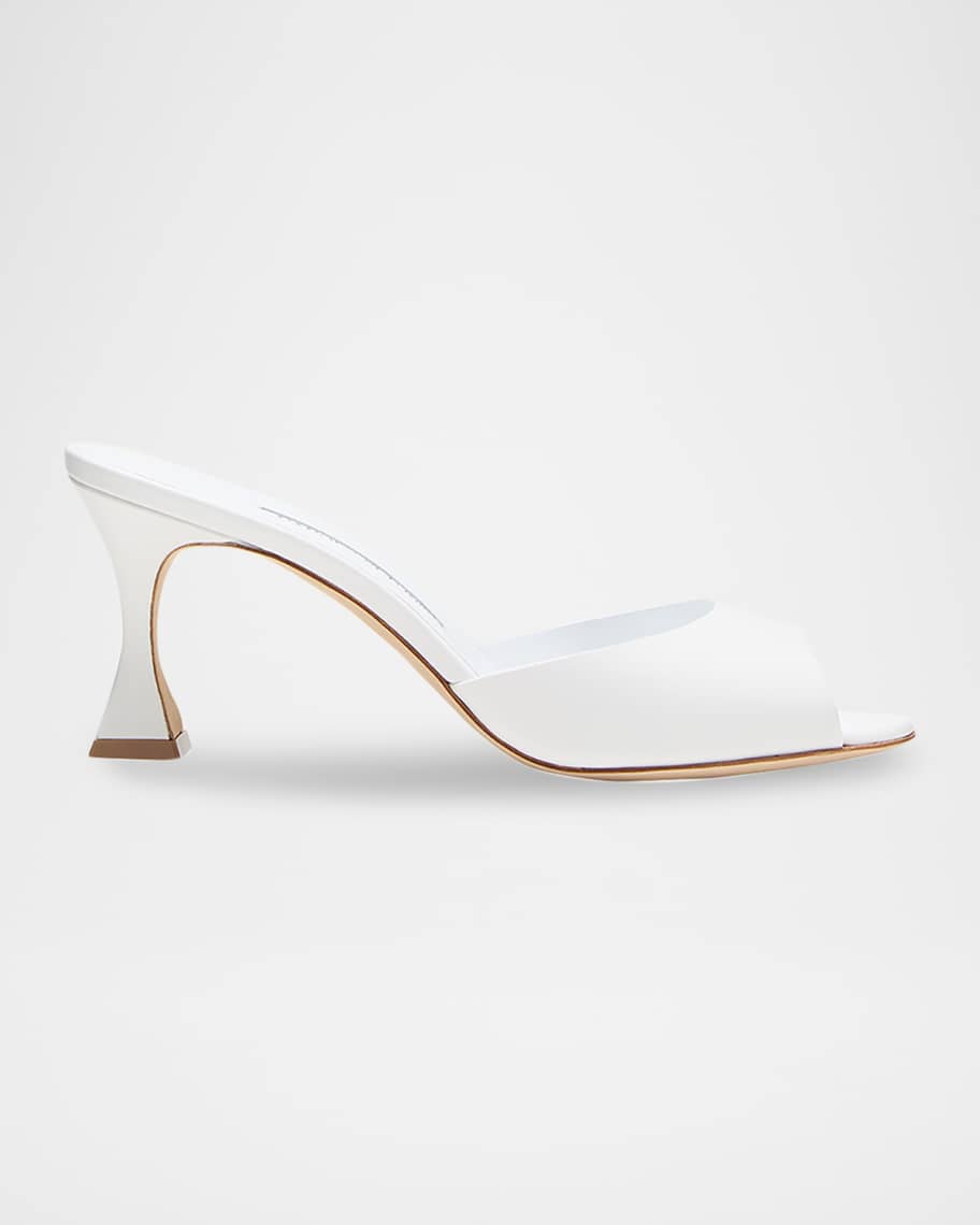 Manolo Blahnik Jadarona Leather Mule Sandals | Neiman Marcus