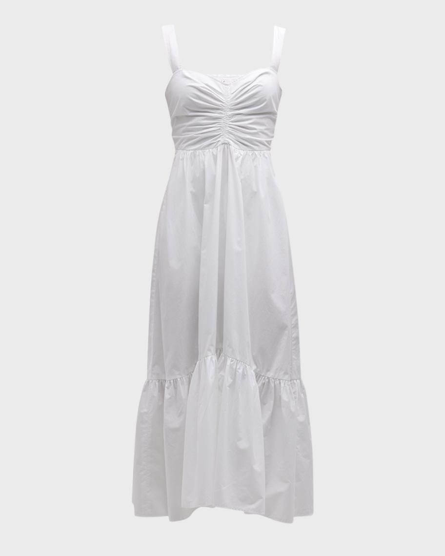 A.L.C. Lilah II Ruched Cotton A-Line Midi Dress