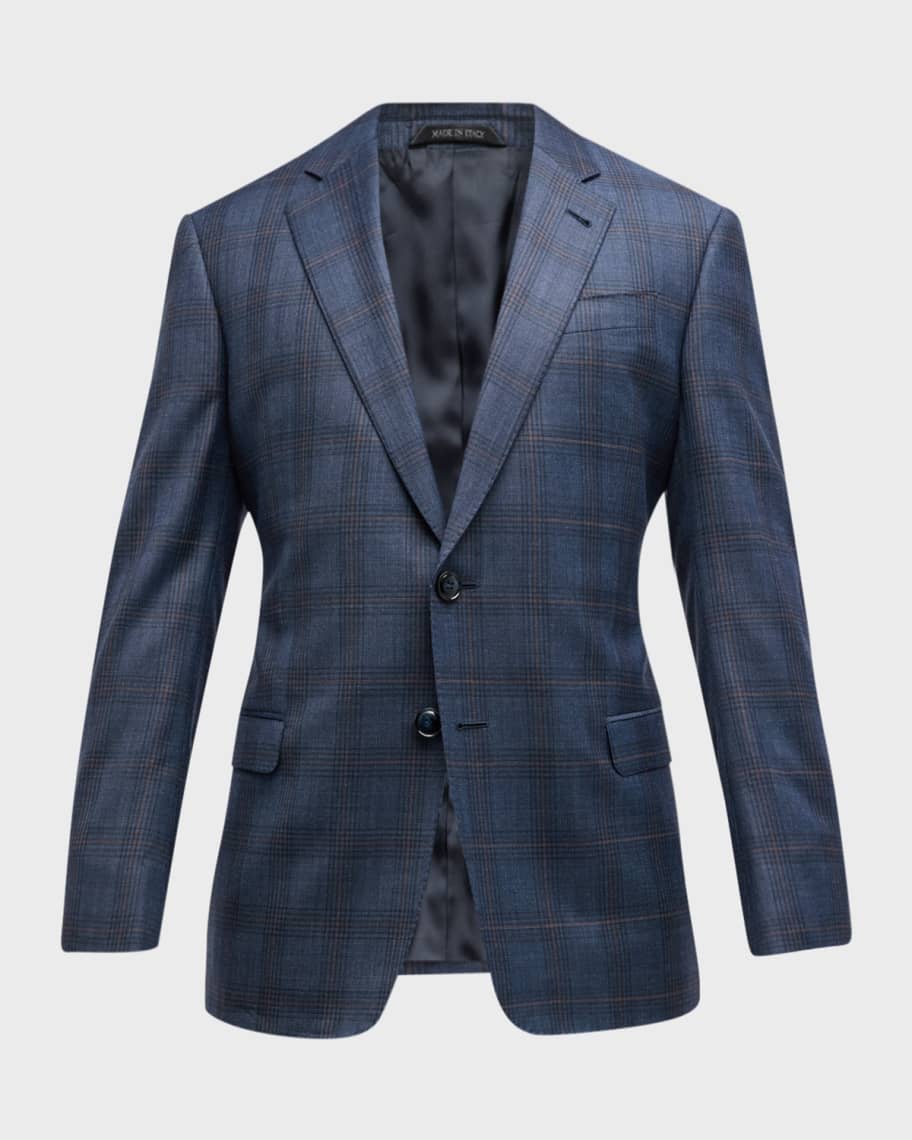 Giorgio Armani Men's Windowpane Plaid Sport Coat | Neiman Marcus