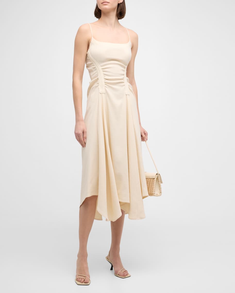 A.L.C. Silvia Spaghetti Strap A-Line Midi Dress | Neiman Marcus