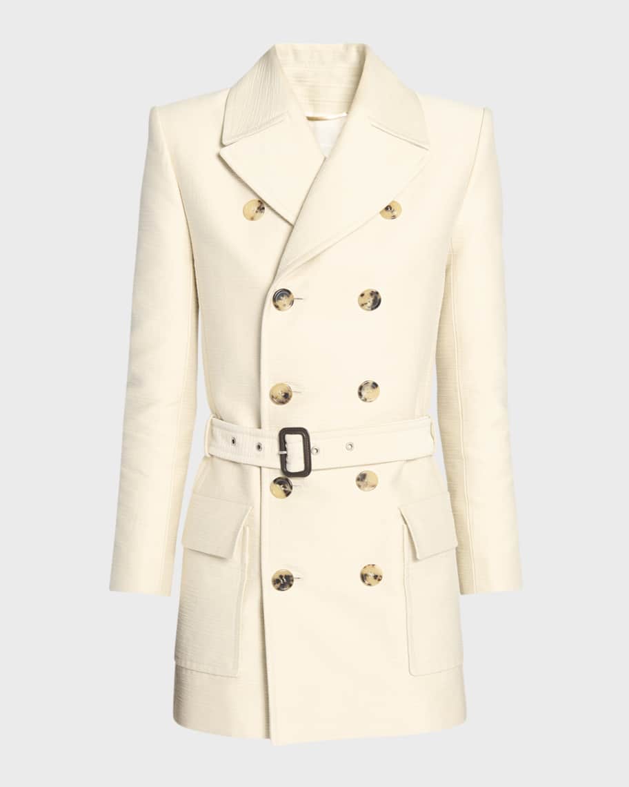 Saint laurent double breasted coat 2025