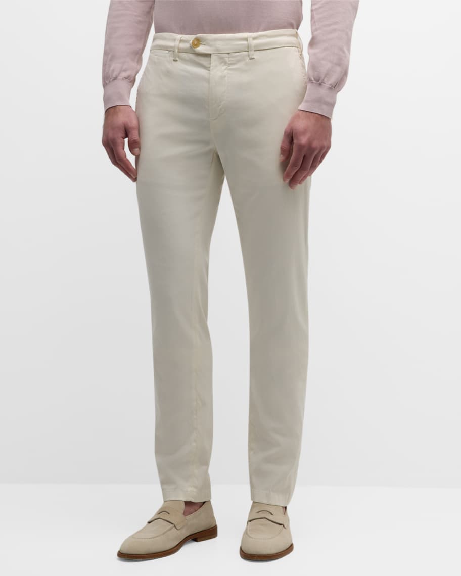 Canali Men's Slim Flat-Front Pants | Neiman Marcus